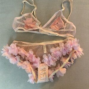 Floral Lace Bralette and Panty Set
